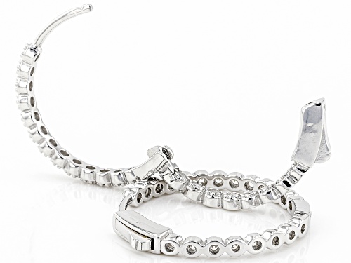 Bella Luce® 0.97ctw White Diamond Simulant Rhodium Over Silver Hoop Earrings (0.63ctw DEW)