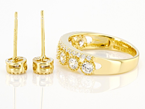 Bella Luce ® 1.49ctw White Diamond Simulant Eterno™ Yellow Ring And Earring Set