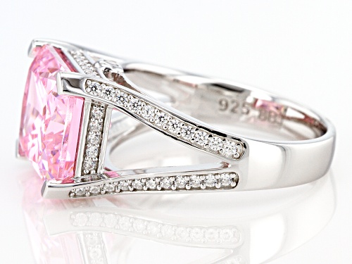 Bella Luce® 11.38ctw Pink and White Diamond Simulants Rhodium Over Silver Ring (6.35ctw DEW) - Size 9