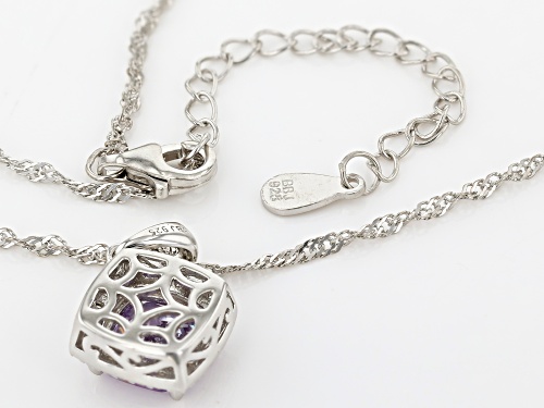 Bella Luce® 4.57ctw Lavender and White Diamond Simulants Rhodium over Silver Pendant With Chain