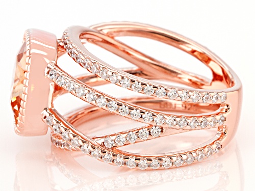 Bella Luce® 8.51ctw Champagne and White Diamond Simulants Eterno™ Rose Ring (4.72ctw  DEW) - Size 7