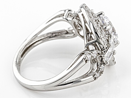 Bella Luce® 4.03ctw White Diamond Simulants Rhodium Over Silver Ring (2.28ctw DEW) - Size 12