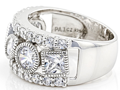 Bella Luce ® 4.53ctw White Diamond Simulant Rhodium Over Sterling Silver Ring (2.77ctw DEW) - Size 7