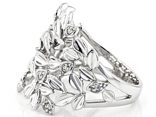 Bella Luce ® 0.15ctw White Diamond Simulant Rhodium Over Sterling Silver Ring (0.10ctw DEW) - Size 7