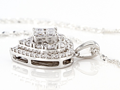 Bella Luce ® 2.00ctw White Diamond Simulant Rhodium Over Silver Pendant With Chain (1.17ctw DEW)