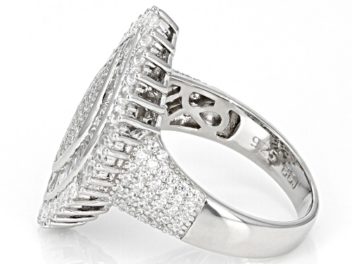 Bella Luce® 3.50ctw White Diamond Simulants Rhodium Over Silver Ring (2.12ctw DEW) - Size 8