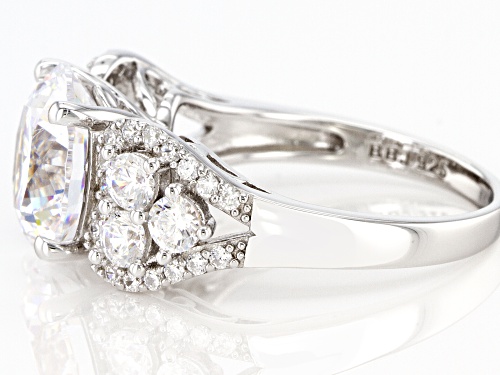 Bella Luce® 9.00ctw White Diamond Simulants Rhodium Over Sterling Silver Ring (5.45ctw DEW) - Size 9