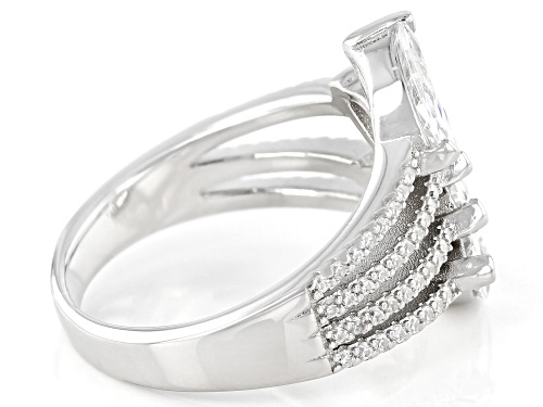 Bella Luce® 3.77ctw White Diamond Simulant Rhodium Over Sterling Silver Ring (2.28ctw DEW) - Size 10