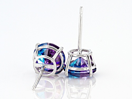 Bella Luce® 6.66ctw Multi Color Simulants Rhodium Over Silver Stud Earrings (4.03ctw DEW)