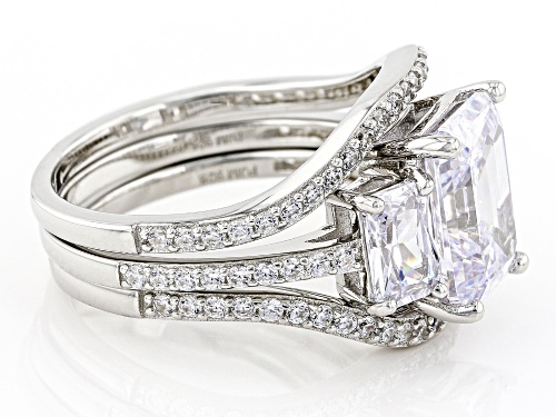 Bella Luce® 8.62ctw White Diamond Simulant Platinum Over Sterling Silver Ring Set(5.22ctw DEW) - Size 12