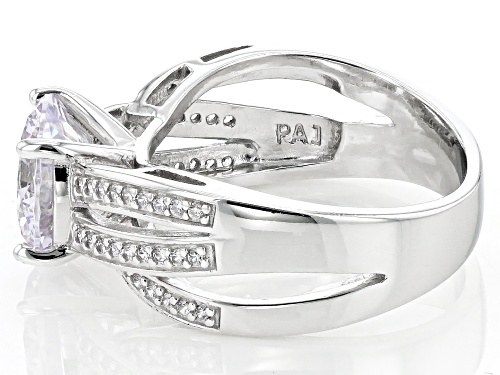 Bella Luce® 4.53ctw White Diamond Simulant Rhodium Over Sterling Silver Ring(2.74ctw DEW) - Size 9