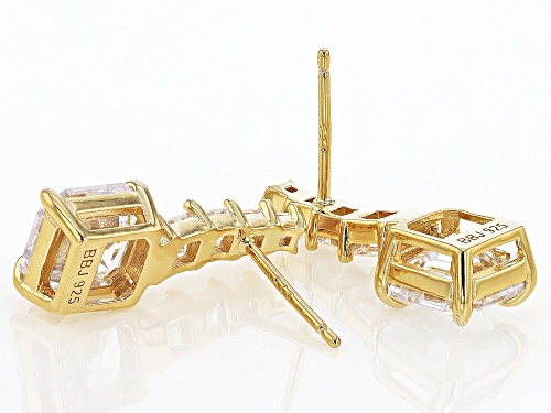 Bella Luce® 10.05ctw White Diamond Simulant Eterno™ Yellow Gold Asscher Cut Earrings (6.09ctw DEW)