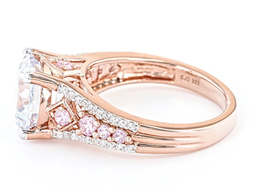 Bella Luce® 7.26ctw White And Pink Diamond Simulants Eterno™ Rose Ring(4.40ctw DEW) - Size 10