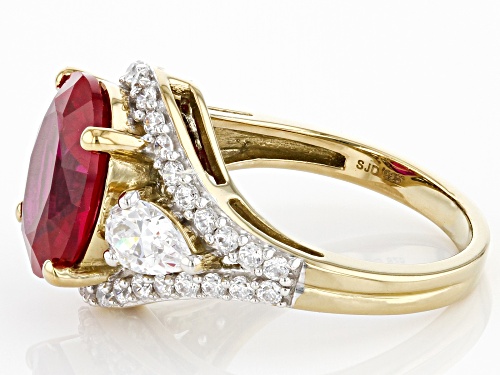 Bella Luce® 7.38ctw Lab Created Ruby And White Diamond Simulants Eterno™ Yellow Ring - Size 7