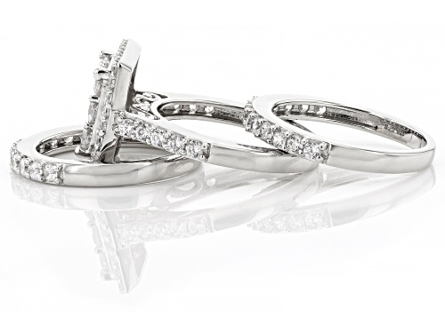 Bella Luce® 4.00ctw White Diamond Simulant Platinum Over Sterling Silver 3 Ring Set(2.42ctw DEW) - Size 12