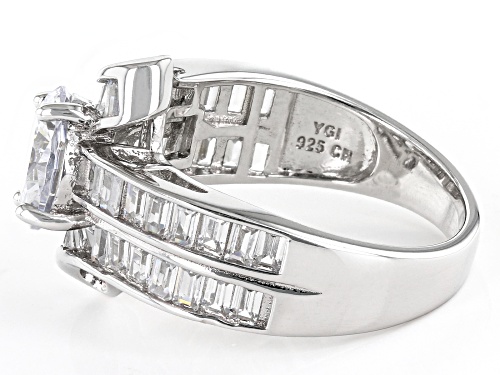 Bella Luce® 6.13ctw White Diamond Simulant Rhodium Over Sterling Silver Ring(3.71ctw DEW) - Size 10