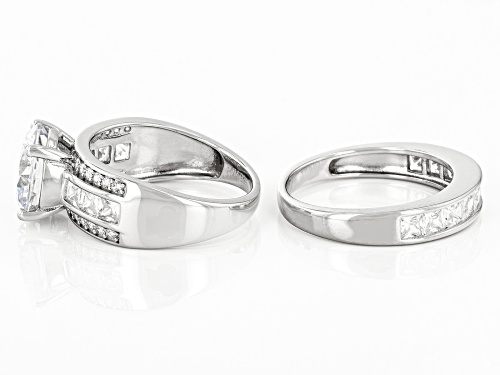 Bella Luce® 8.60ctw White Diamond Simulant Rhodium Over Sterling Silver 2 Ring Set(5.21ctw DEW) - Size 10