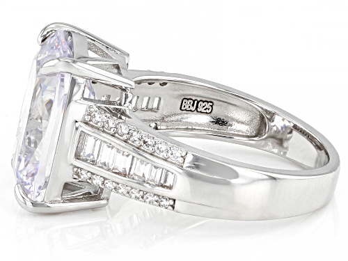 Bella Luce® 12.72ctw White Diamond Simulant Rhodium Over Sterling Silver Ring (7.70ctw DEW) - Size 11