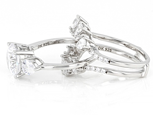 Bella Luce® 8.41ctw White Diamond Simulant Platinum Over Sterling Silver 2 Ring Set - Size 10