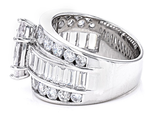Bella Luce® 8.65ctw White Diamond Simulant Rhodium Over Sterling Silver Ring(5.24ctw DEW) - Size 8