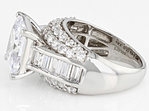 Bella Luce® 12.30ctw White Diamond Simulant Platinum Over Sterling Silver Ring - Size 8