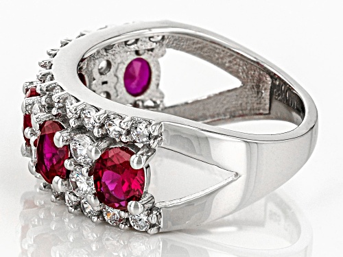 Bella Luce® 4.23ctw Lab Created Ruby And White Diamond Simulants Rhodium Over Sterling Silver Ring - Size 9
