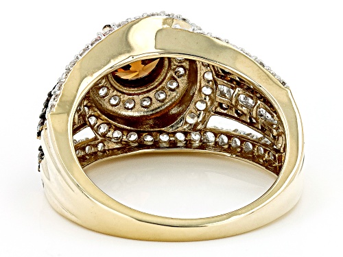 Bella Luce® 3.98ctw Mocha And White Diamond Simulants Eterno™ Yellow Ring - Size 5