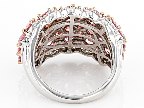 Bella Luce® 8.30ctw Pink And White Diamond Simulants Platinum Over Sterling Silver Ring - Size 12