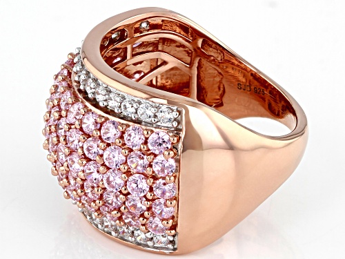 Bella Luce® 5.42ctw Pink And White Diamond Simulants Eterno™ Rose Ring(3.28ctw DEW) - Size 5