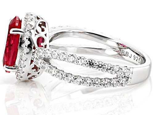 Bella Luce® 5.14ctw Lab Created Ruby And White Diamond Simulant Platinum Over Sterling Silver Ring - Size 8