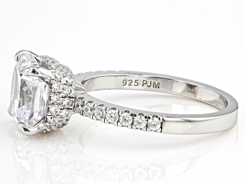 Bella Luce® 6.02ctw White Diamond Simulants Rhodium Over Sterling Silver Ring(3.64ctw DEW) - Size 11