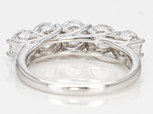 Bella Luce® 4.30ctw Diamond Simulant Rhodium Over Sterling Silver 5 Stone Ring (2.60ctw Dew) - Size 8