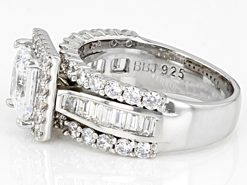 Bella Luce® 7.36ctw White Diamond Simulant Rhodium Over Sterling Silver Ring(4.46ctw DEW) - Size 5