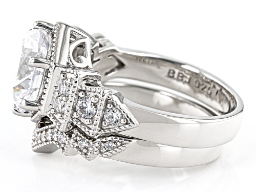Bella Luce® 7.45ctw White Diamond Simulant Rhodium Over Sterling Silver 2 Ring Set(4.51ctw DEW) - Size 7