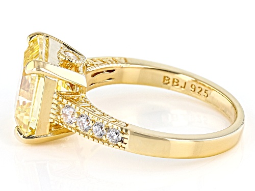 Bella Luce® 6.62ctw Canary And White Diamond Simulants Eterno™ Yellow Asscher Cut Ring(4.01ctw DEW) - Size 11
