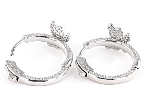 Bella Luce® 2.25ctw White Diamond Simulant Rhodium Over Sterling Silver Butterfly Hoops