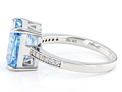 Bella Luce® 8.68ctw Blue And White Diamond Simulants Platinum Over Sterling Silver Starry Cut Ring - Size 9