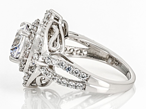 Bella Luce® 5.55ctw White Diamond Simulant Rhodium Over Sterling Silver Ring(3.36ctw DEW) - Size 8