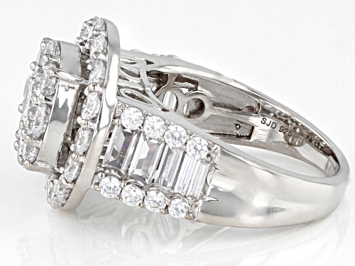 Bella Luce® 6.20ctw White Diamond Simulant Rhodium Over Sterling Silver Ring (3.75ctw DEW) - Size 7