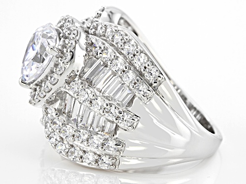 Bella Luce® 6.85ctw White Diamond Simulant Platinum Over Sterling Silver Ring (4.15ctw DEW) - Size 5