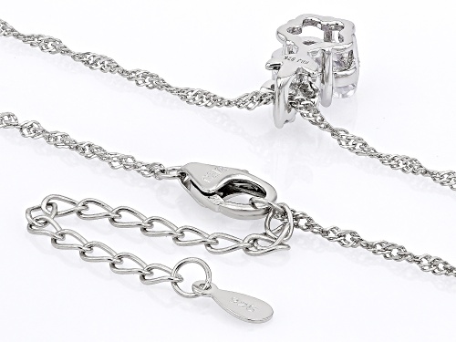 Bella Luce® 3.20ctw White Diamond Simulant Rhodium Over Sterling Silver Clover Pendant With Chain