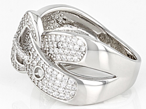 Bella Luce® 1.37ctw White Diamond Simulant Platinum Over Sterling Silver Belt Ring (0.83ctw DEW) - Size 7