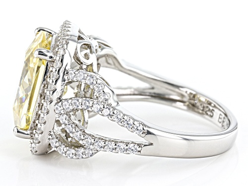 Bella Luce® 10.41ctw Canary and White Diamond Simulants Rhodium Over Sterling Silver Ring - Size 11