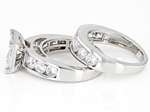 Bella Luce® 6.20ctw White Diamond Simulant Rhodium Over Sterling Silver Ring With Band(3.76ctw DEW) - Size 10