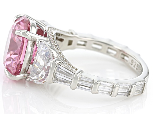 Bella Luce® 16.35ctw Pink And White Diamond Simulants Platinum Over Silver Ring(9.91ctw DEW) - Size 9