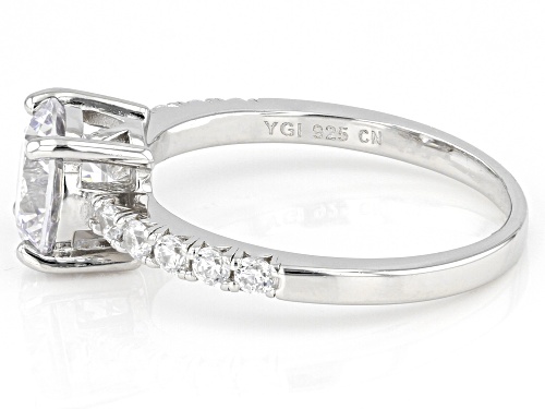 Bella Luce® 4.06ctw White Diamond Simulant Round Rhodium Over Sterling Silver Ring(2.46ctw DEW) - Size 8