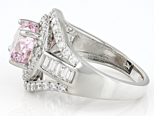 Bella Luce® 9.37ctw Pink And White Diamond Simulants Platinum Over Silver Ring (5.67ctw DEW) - Size 8