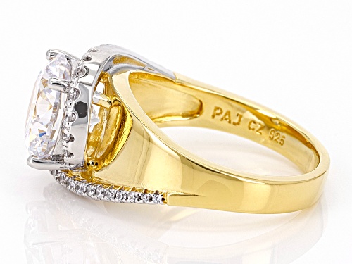 Bella Luce® 6.23ctw White Diamond Simulant Eterno™ Yellow And Rhodium Over Silver Ring (DEW 3.77ctw) - Size 10