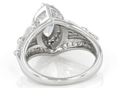 Bella Luce ® 4.59ctw Marquise, Baguette And Round Rhodium Over Sterling Silver Ring - Size 5