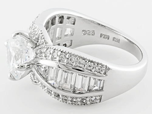 Bella Luce ® 5.51ctw Round, Baguette And Trillion Rhodium Over Sterling Silver Ring - Size 7